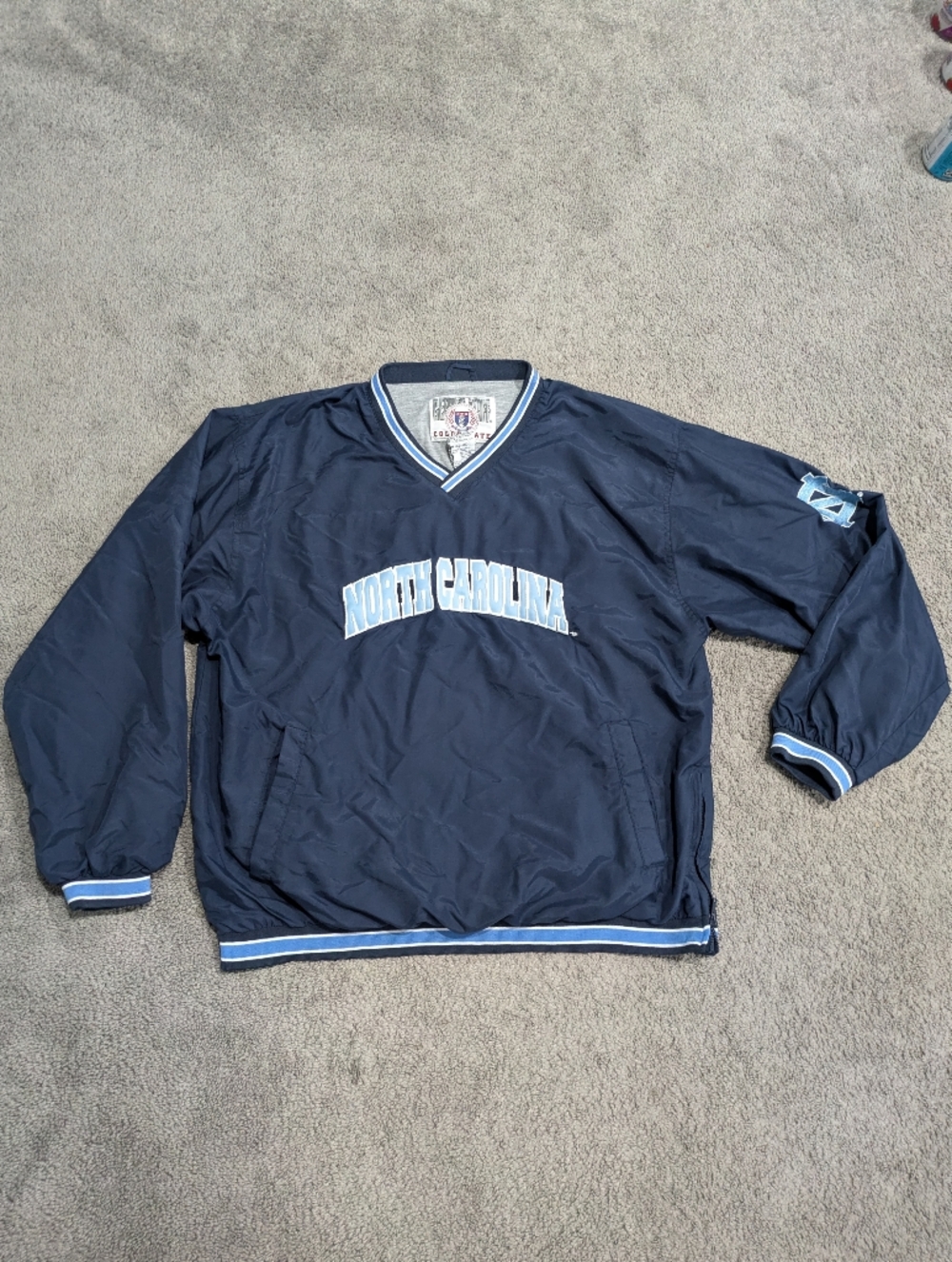 Vtg 90's NCAA North Carolina Tar Heels UNC Pullover Windbreaker Jacket Sz Medium